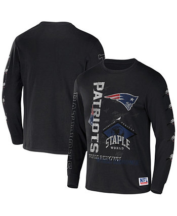 Мужская футболка NFL X Staple Black New England Patriots с длинным рукавом с мировым именем NFL