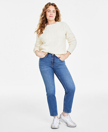Идеальный женский свитер косой вязки с круглым вырезом, созданный для Macy's On 34th