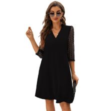 Womens Long Sleeve Mini Dress Casual Loose Flowy Swing Tunic Dresses For Spring Fall MISSKY