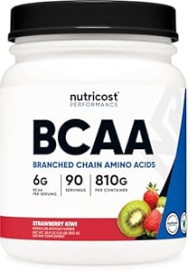 Nutricost BCAA Powder (Strawberry Kiwi, 90 Servings) - Optimal 2:1:1 Ratio Nutricost