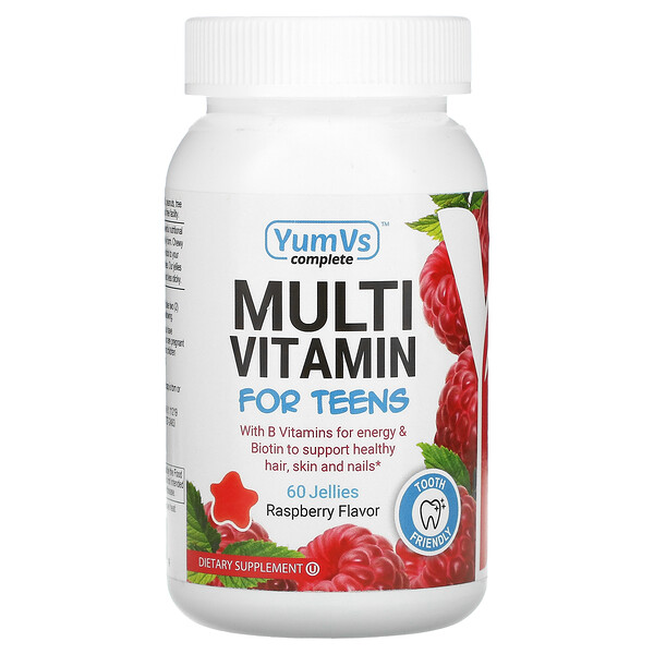 Мультивитамины для подростков, малина, 60 желе Yum V's