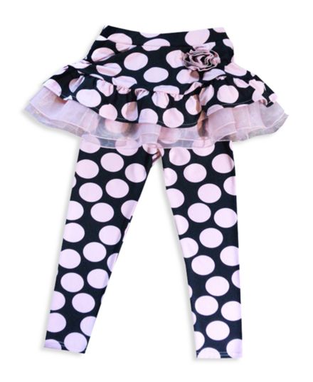 Little Girl's Polka-Dot Print Skirted Leggings Joe-Ella