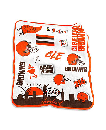 Плюшевое одеяло Cleveland Browns Native Raschel размером 50 x 60 дюймов Logo Brand