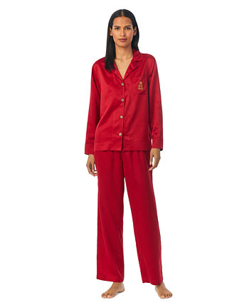 Женские 2 шт. Атласный пижамный комплект Ralph Lauren