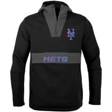 Men's Levelwear Black New York Mets Ruckus Quarter-Zip Hoodie LevelWear
