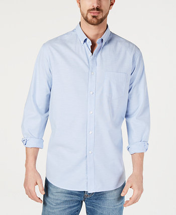 Мужская однотонная рубашка из эластичного хлопка оксфорд, созданная для Macy's Club Room