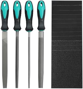 4Pcs Metal File Set, 8inch Hand Files Large Steel Rasp Files with Handles for Metalworking, Woodworking and More Yanmake