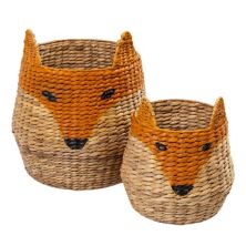 Honey-Can-Do 2-Piece Fox-Shaped Storage Basket Set Honey-Can-Do