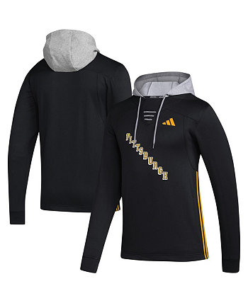Мужской черный пуловер с капюшоном Pittsburgh Penguins Refresh Skate Lace AEROREADY Adidas