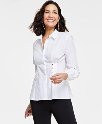 Женская блузка с длинными рукавами и люверсами, созданная для Macy's I.N.C. International Concepts