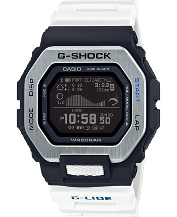Мужские часы с цифровым ремешком G-Lide белого цвета 46 мм G-Shock