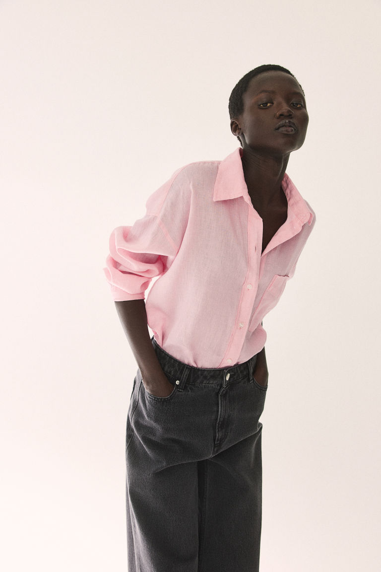 Oversized Linen Shirt H&M