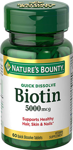 Biotin Natural Strawberry -- 5000 мкг -- 60 быстрорастворимых таблеток Nature's Bounty