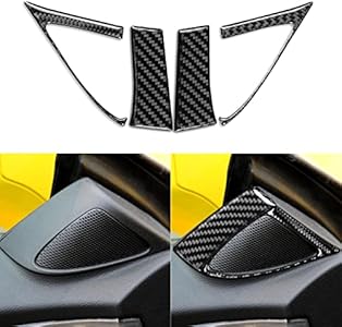 NVCNX Real Premium Carbon Fiber Compatible with Chevrolet/Chevy Camaro 2010 2011 1SS 2SS 1LT 2LT 1LS 2LS SS LT LS Coupe Door Side Window Lift Switch Panel Cover Trim Interior Accessories 2PCS Black Nvcnx