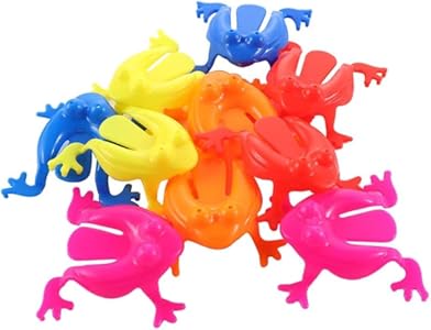 10 Pcs ABS Jumping Frog, Frog Action Toys Colorful Bounce Fidget, Creative Stress Reliever Educational, Gags and Practical Joke Prankster Stuff for Adults Galepromot