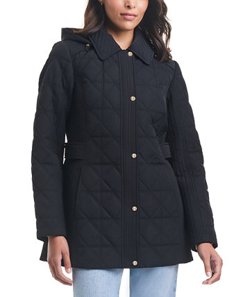 Женское стеганое пальто с капюшоном для миниатюрных размеров Jones New York