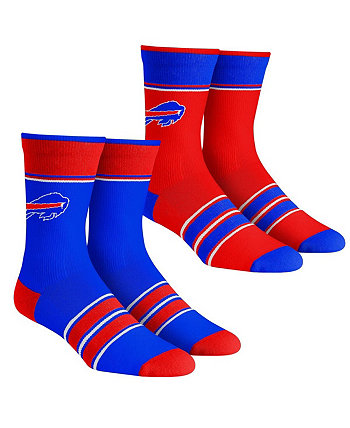 Молодежные носки для мальчиков и девочек Buffalo Bills, комплект из 2 носков с несколькими полосками Team Crew Rock 'Em