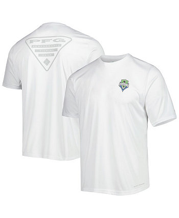 Мужская олимпийская белая футболка Seattle Sounders FC Terminal Tackle Omni-Shade Columbia