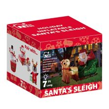 7' Ft Long Santa's Sleigh Holiday Inflatable Popfun