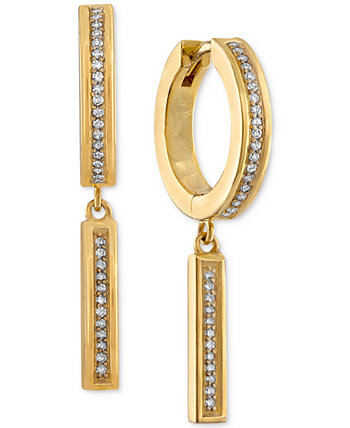 Серьги-кольца с подвесками Diamond Bar (1/5 карата) из стерлингового серебра 14 карат с позолотой, созданные для Macy's ESQUIRE