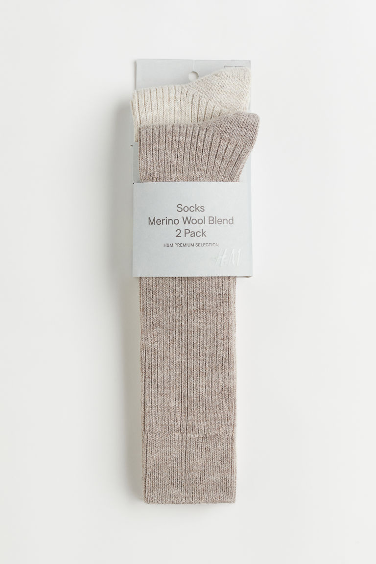 Набор из 2 носков из смесовой шерсти мериноса H&M