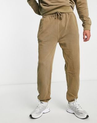 Светло-коричневые спортивные брюки свободного кроя с манжетами и логотипом Lee LEE