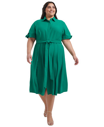 Платье-рубашка больших размеров с завязками на рукавах Calvin Klein