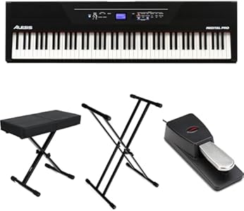 Цифровое пианино Alesis Recital Pro с 88 клавишами и молоточковым механизмом, полный комплект для начинающих GearNuts