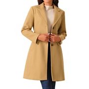 Women's Single Breasted Peacoat Fashion Winter Notched Lepal Button Down Outerwear Overcoat Seta T