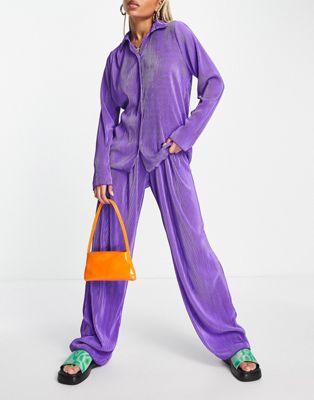 NaaNaa plisse pants in purple - part of a set NaaNaa