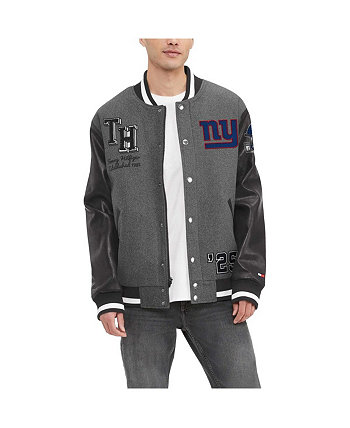 Мужская университетская куртка с молнией во всю длину Хизер серо-черная New York Giants Gunner Tommy Hilfiger
