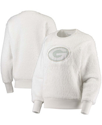 Женский белый свитшот-пуловер Milestone Tracker с зеленым зеленым заливом Packers Touch