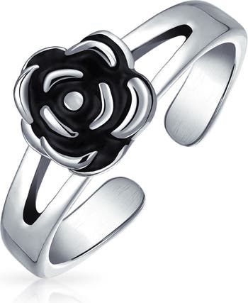 Серебряное кольцо с цветком на пальце ноги Bling Jewelry