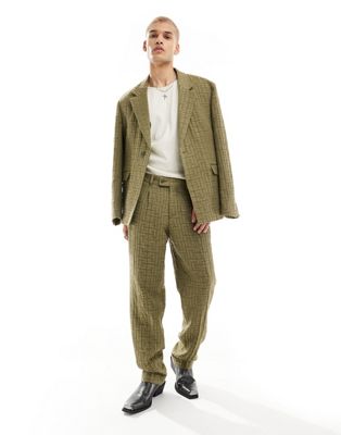 Viggo malacia plaid suit pants in khaki Viggo