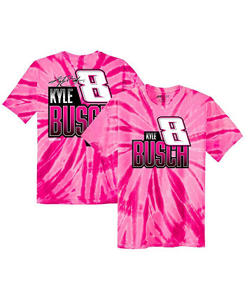 Розовая футболка с принтом тай-дай Big Girls Kyle Busch Richard Childress Racing Team Collection