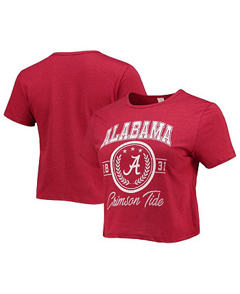 Женская укороченная футболка Crimson Distressed Alabama Crimson Tide Core Laurels ZooZatz