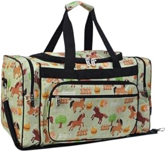 NGIL Canvas 20" inch Duffle Bag (Barn Horse-Black) NGIL