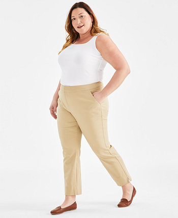Plus Size Mid-Rise Straight Leg Pants, Created for Macy's Style & Co