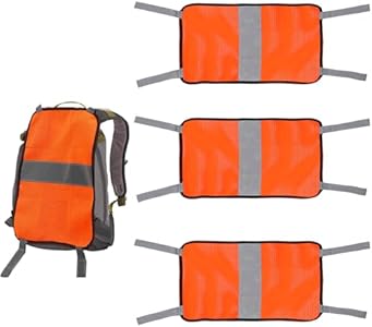 3pcs 9x20 Inch Blaze Orange Mesh Safety Panel, Large Tent Backpack Cover with Reflective Strips High Visibility Hunting Gear for Hiking Climbing Camping Travel Peutier