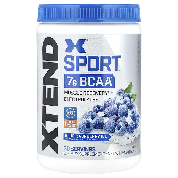 Sport, 7G BCAA, Blue Raspberry Ice, 12.2 oz (Унции) (345 g) Xtend