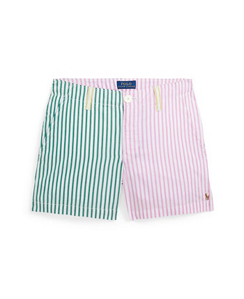 Хлопковые забавные шорты в полоску для больших девочек Polo Ralph Lauren