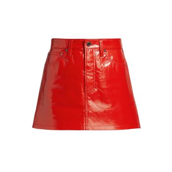 Liv Faux Patent Leather Miniskirt AGOLDE