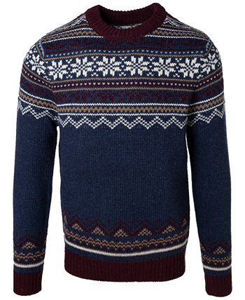 Men's Sherbrooke Crewneck Snowflake Patterned Sweater Schott NYC