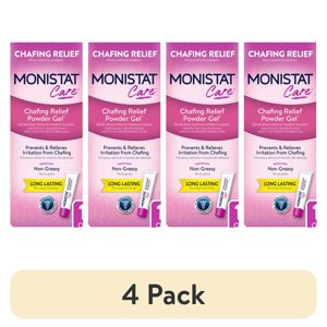 (4 pack) Monistat Chafing Relief Powder Gel, Female Anti-Chafe Protection, Fragrance Free, 1.5 oz Monistat