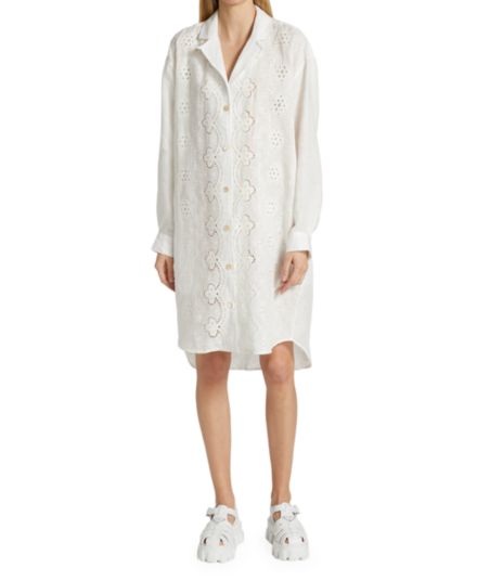 Risible Eyelet Embroidered Shirtdress Rachel Comey