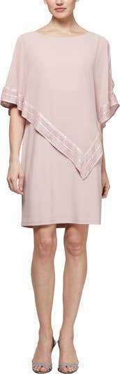Асимметричное платье-накидка с вырезом из фольги с отделкой из фольги SL Fashions