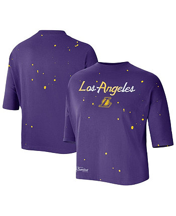 Женская фиолетовая укороченная футболка Los Angeles Lakers Courtside Splatter Nike