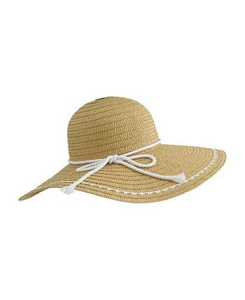 Женская соломенная шляпа от солнца с вышивкой из бумажной плетеной пляжной ленты Daisy Fuentes