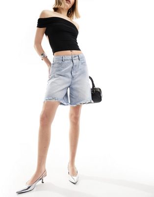 Emory Park light denim jort shorts with distresseed edges EMORY PARK