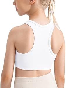 Happy Cherry Girls Racerback Sport Bra Quick Dry Seamless Stretch Yoga Workout Tank Top with Removable Pads Happy Cherry